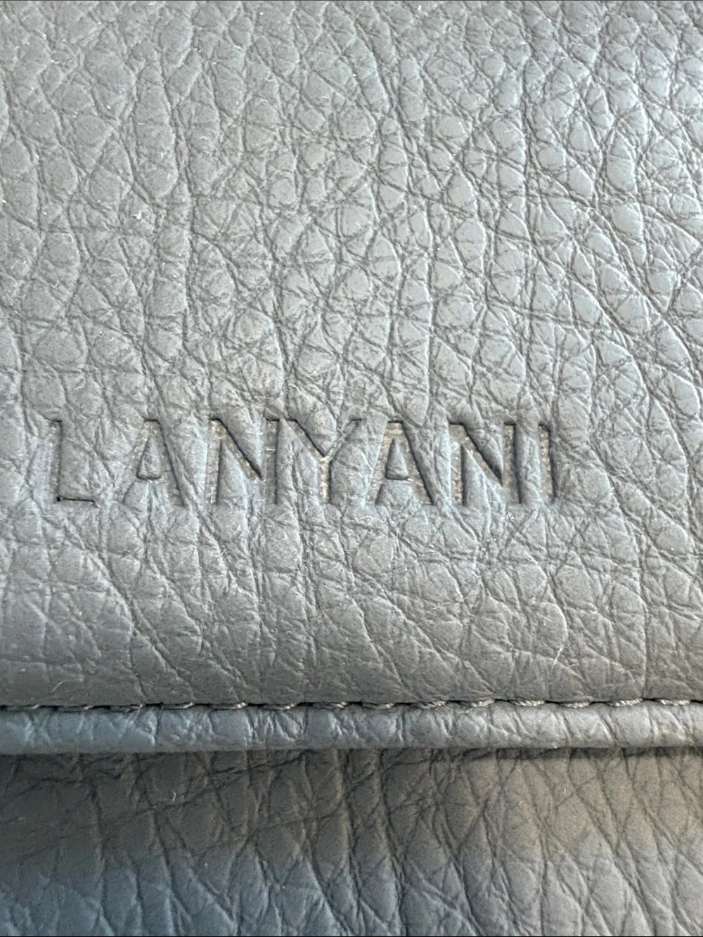 Lanyani Blue Leather Crossbody Wallet - RFID